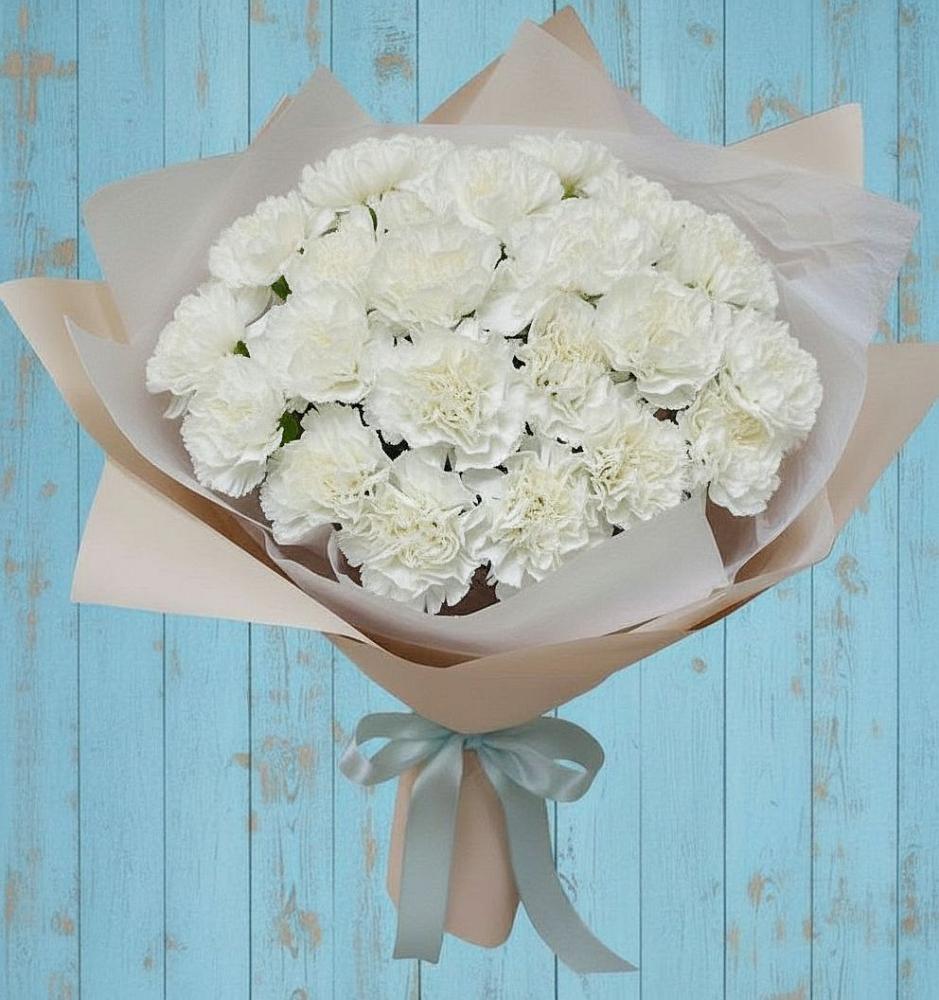 Букет цветов из: Гвоздики в Рощино Челябинская область