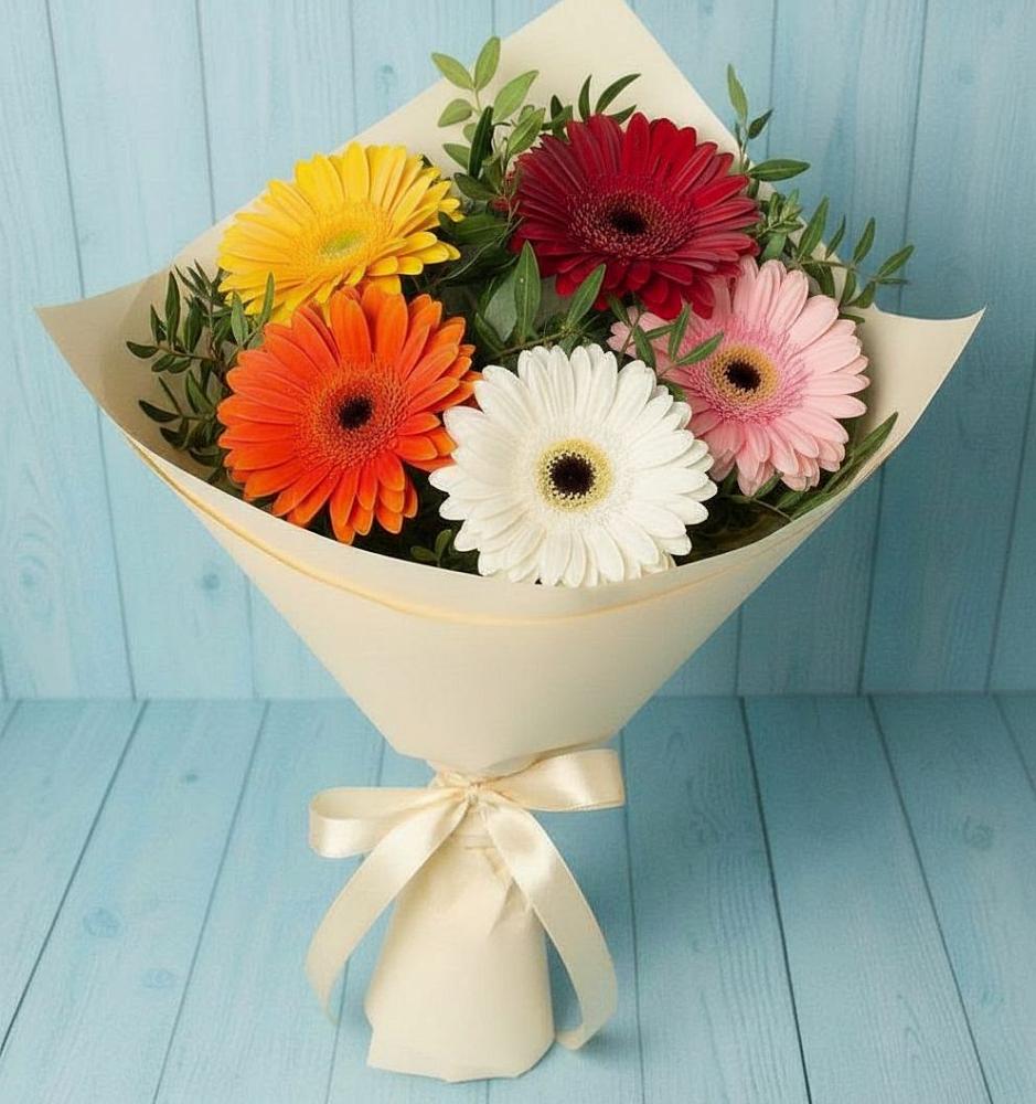 Букет цветов из: Герберы в Рощино Челябинская область