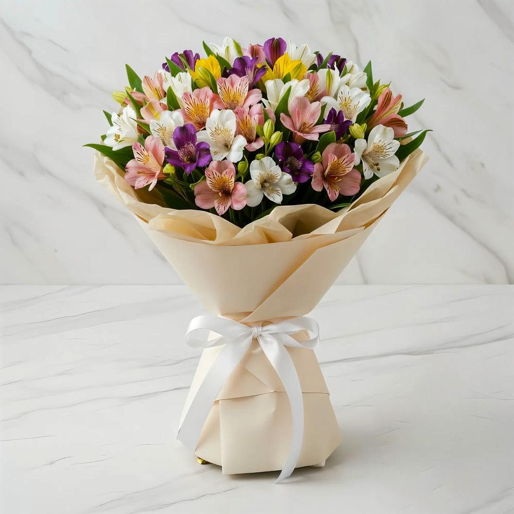 Букет цветов из: Альстромерии в Рощино Челябинская область