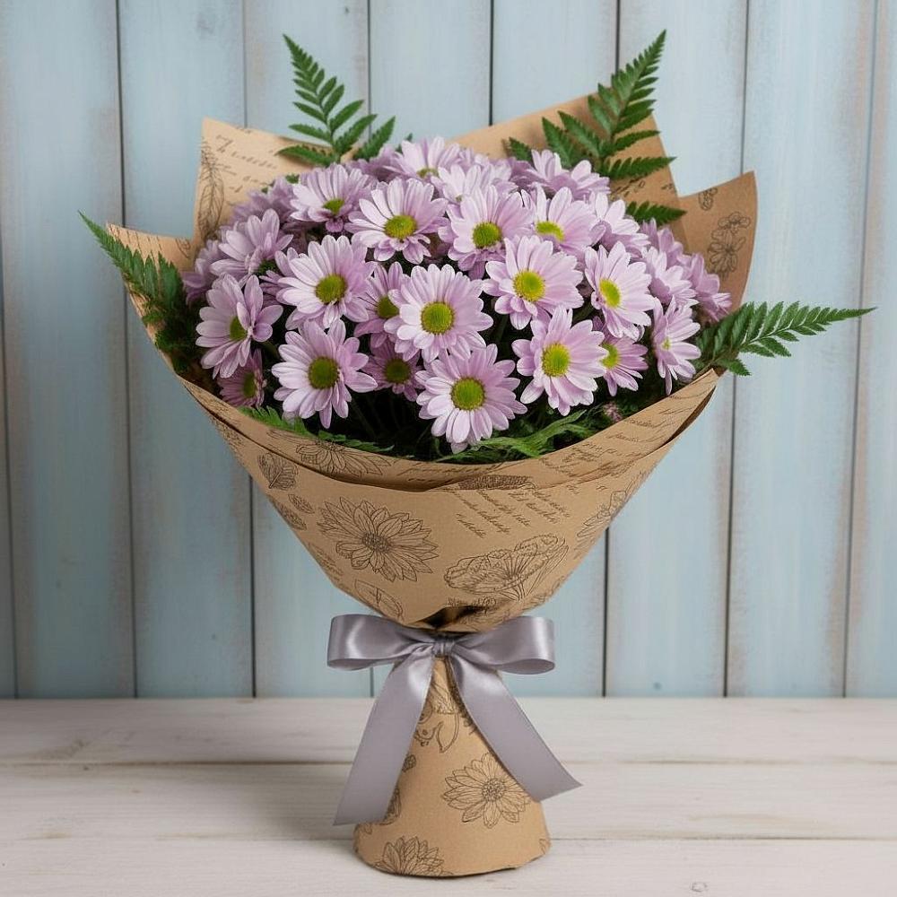Букет цветов из: Хризантемы в Рощино Челябинская область