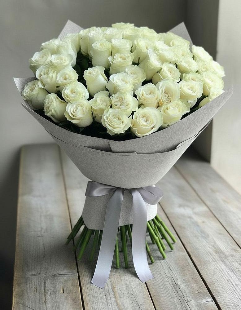 Букет 35 Белых роз в Рощино Челябинская область