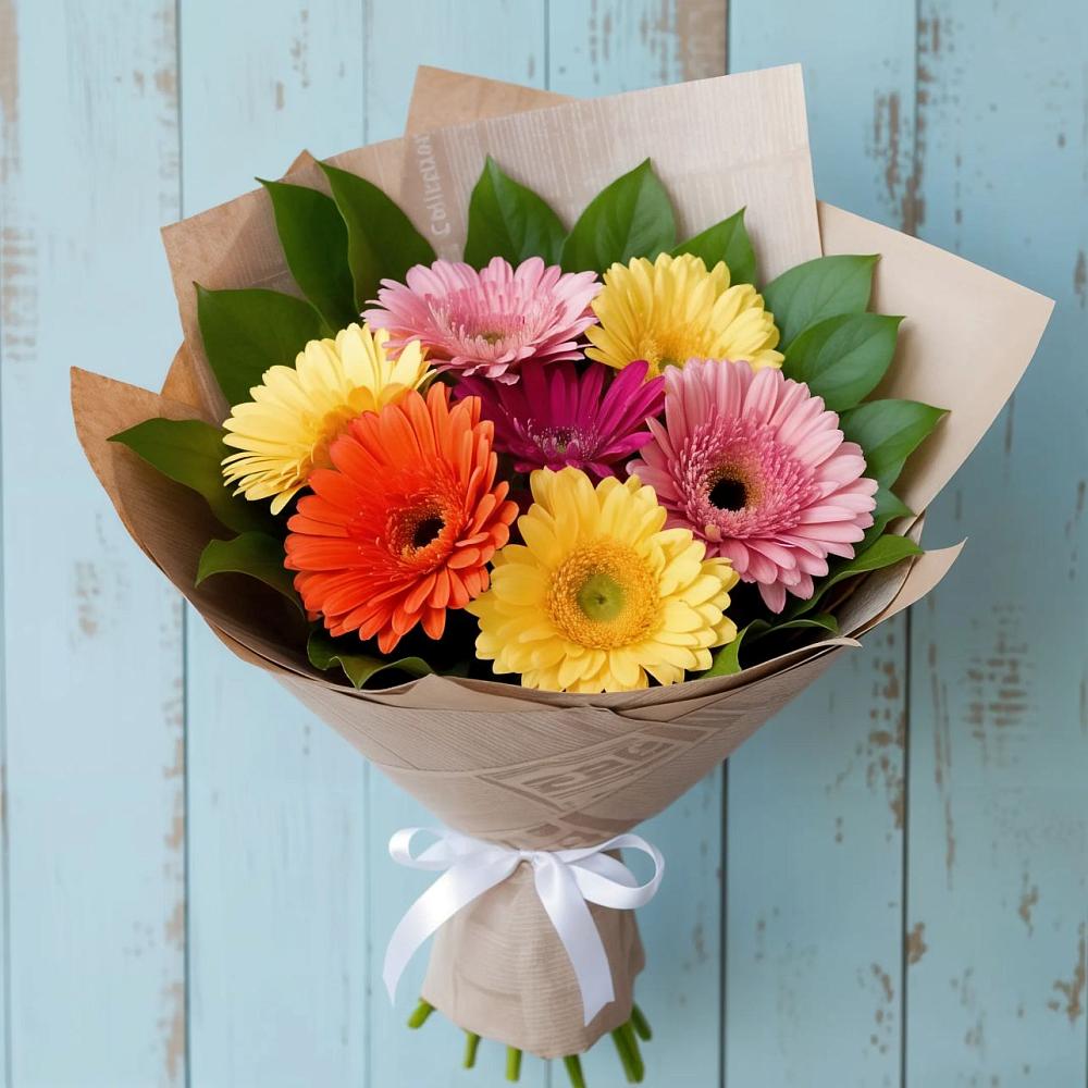 Букет цветов из: Герберы в Рощино Челябинская область