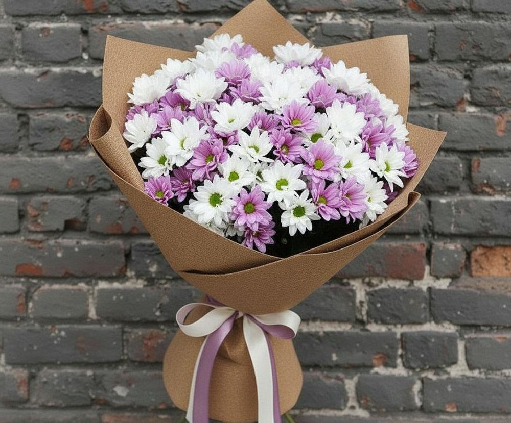 Букет цветов из: Хризантемы в Рощино Челябинская область