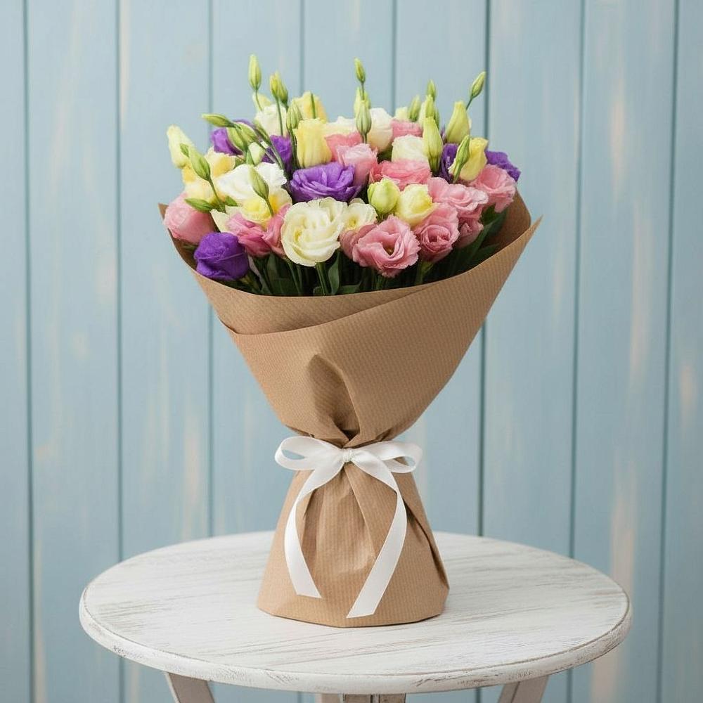 Букет цветов из: Лизиантусы в Рощино Челябинская область