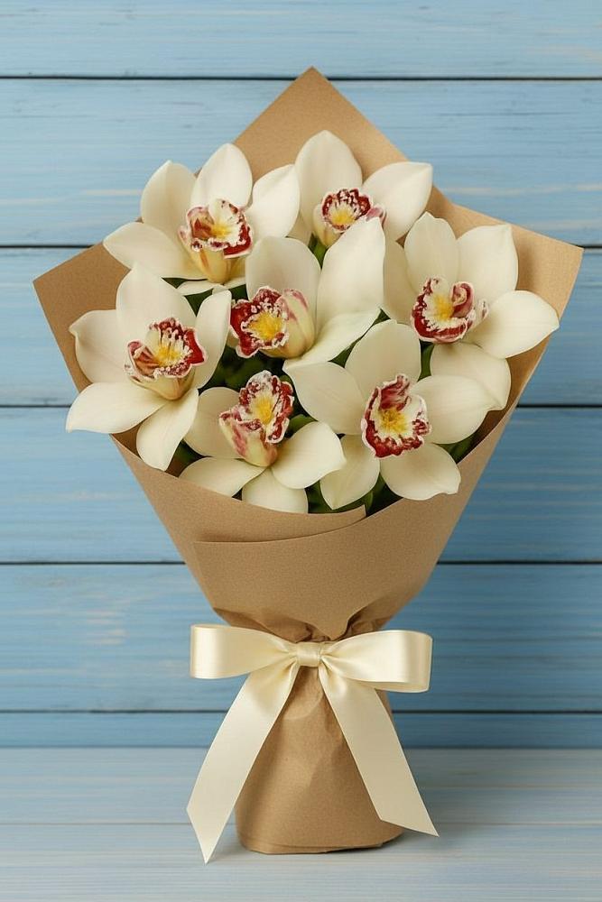 Букет цветов из: Орхидеи и Розы в Рощино Челябинская область