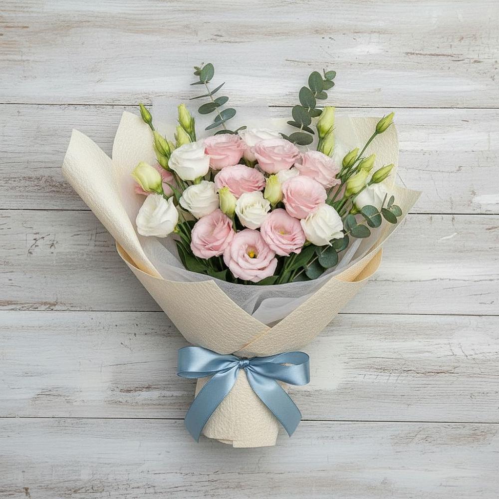 Букет цветов из: Лизиантусы в Рощино Челябинская область